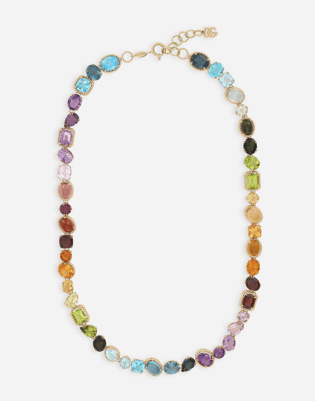 Rainbow Necklace With Multicolor Gemstones