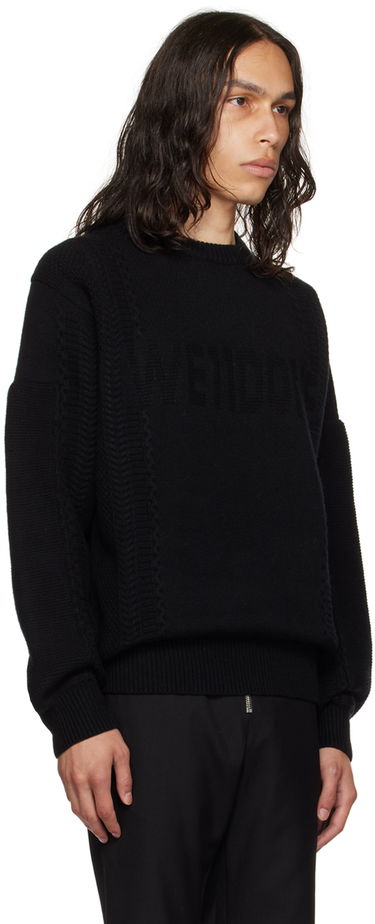 Пуловер We11done We11done Square Patch Sweater Черно | WD-KT3-23-643-U-BK, 1