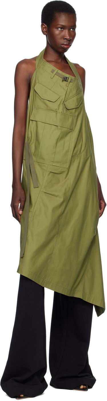 Pокля Junya Watanabe Junya Watanabe Cotton Midi Dress Зелено | JO-A003-051, 3