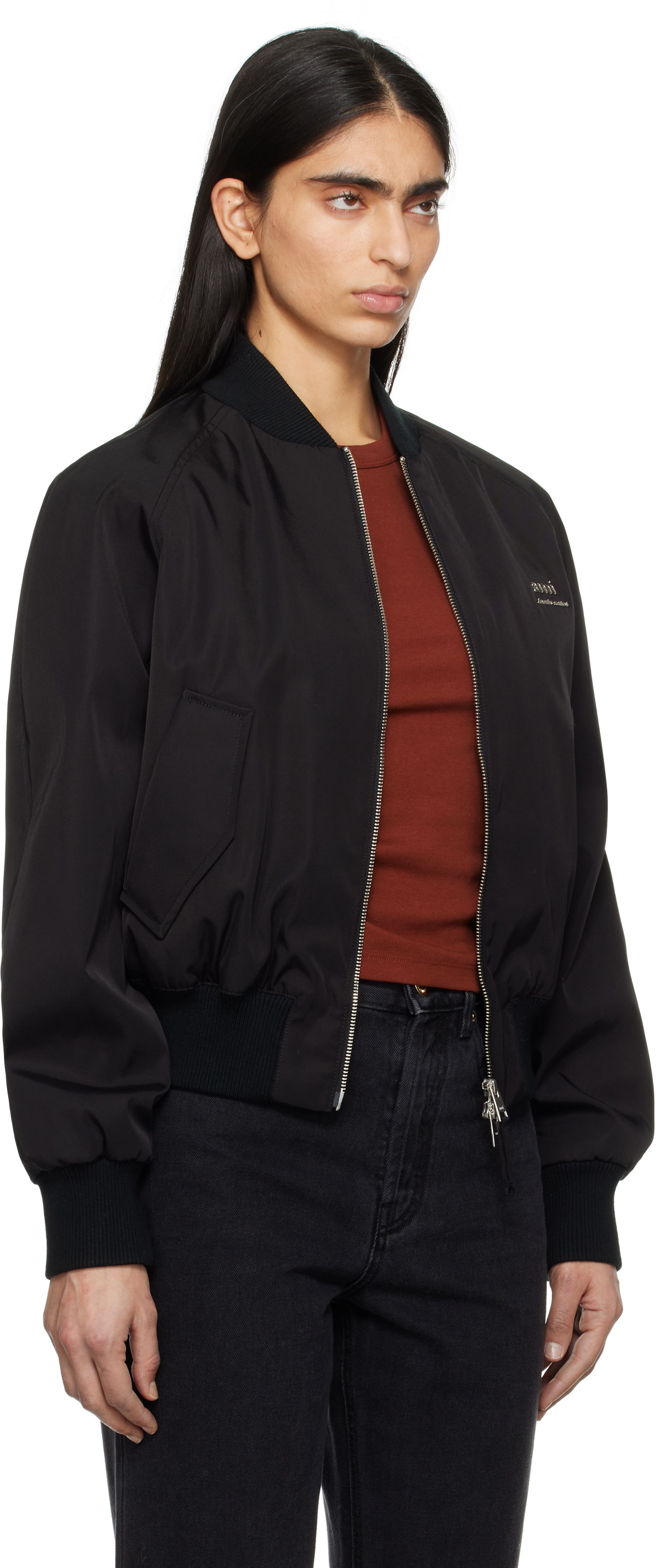 Яке бомбър AMI Twill Bomber Jacket Черно | FJK012.PA0007, 1