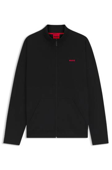 Яке бомбър BOSS Zip-Up Jacket with Waffle Structure Черно | 50545220, 0