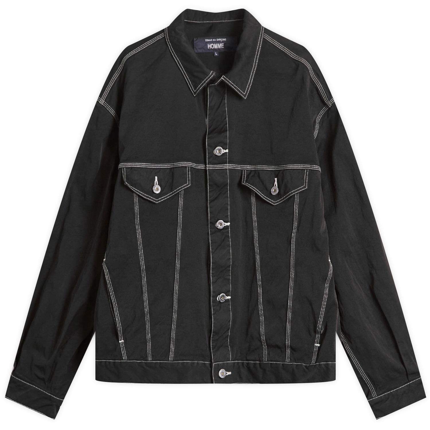 Яке Comme des Garçons Homme Contrast Stitch Jacket, Size Large Черно | HP-J014-W25-1, 1