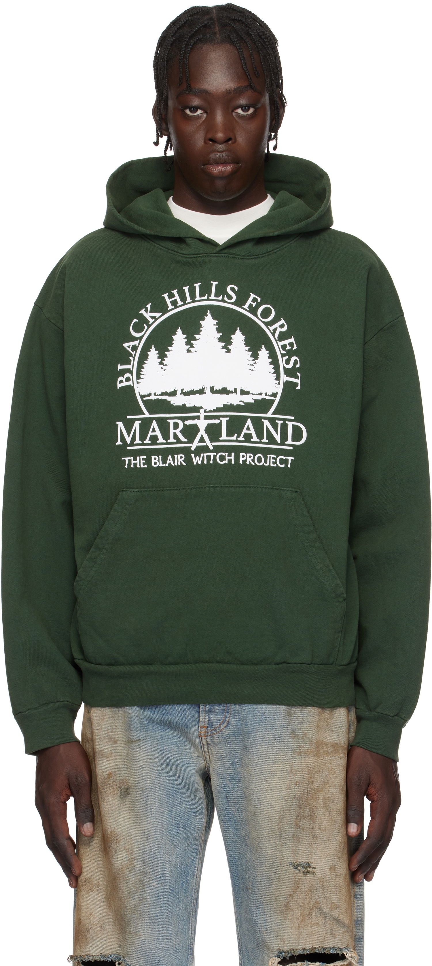 Суитчър Online Ceramics Online Ceramics Blair Witch Project 'Black Hills Forest Map' Hoodie Зелено | Black Hills Forest Hoodie, 0