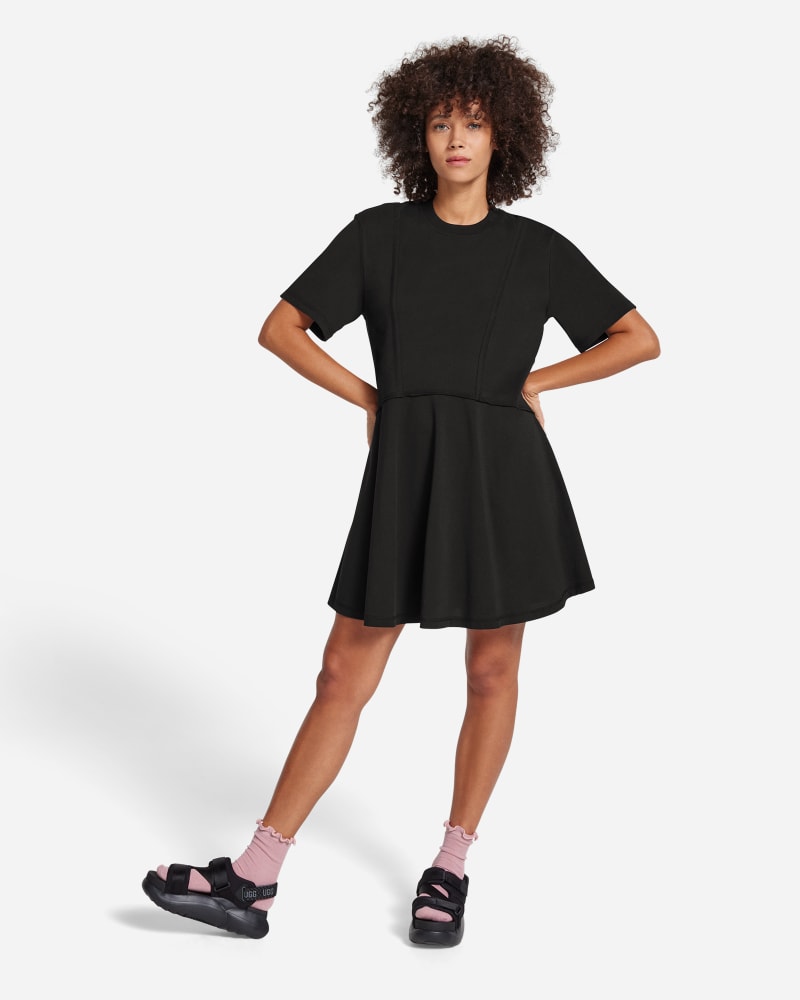 Облекло UGG ® Norina Dress for Women in Black, Size 3X, Cotton Черно | 1152855-BLK, 0