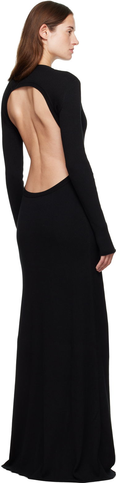 Pокля Ann Demeulemeester Ann Demeulemeester Eva Open Back Knitted Maxi Dress Черно | 2520-W-KN12-FA049-099, 2