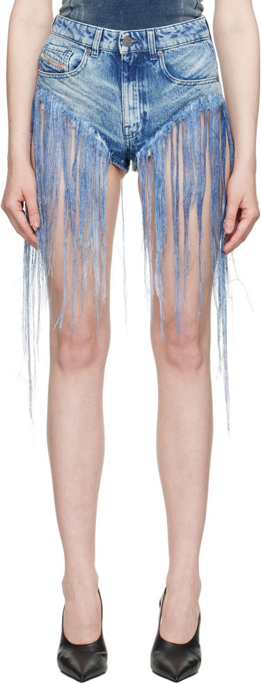 Къси панталони Diesel Diesel De-Jizz-Fsg Fringe Denim Shorts Синьо | A18145 0CMBM, 0