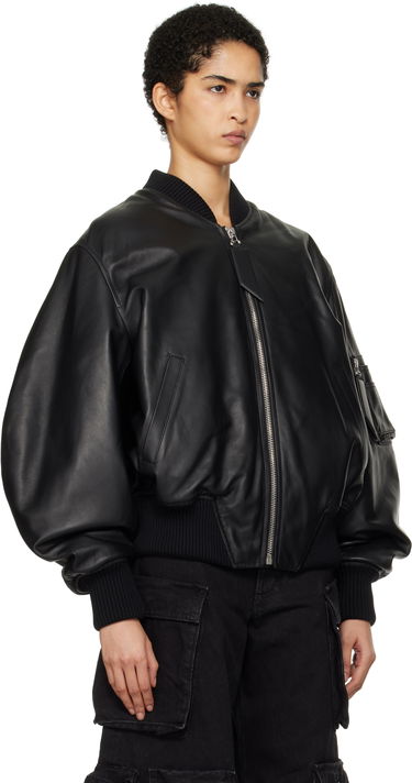 Яке бомбър The Attico The Attico Anja Leather Bomber Jacket Черно | 250WCB00004 LBT128AA, 1
