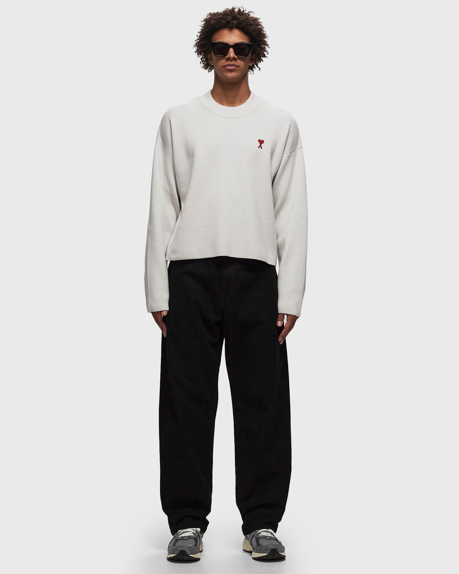 Пуловер AMI Paris Crewneck Бежово | UKS046.KN0042-193, 1