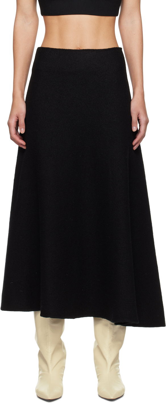 Пола Jil Sander Asymmetric Hem Midi Skirt Черно | J02MA0024_J14506, 0