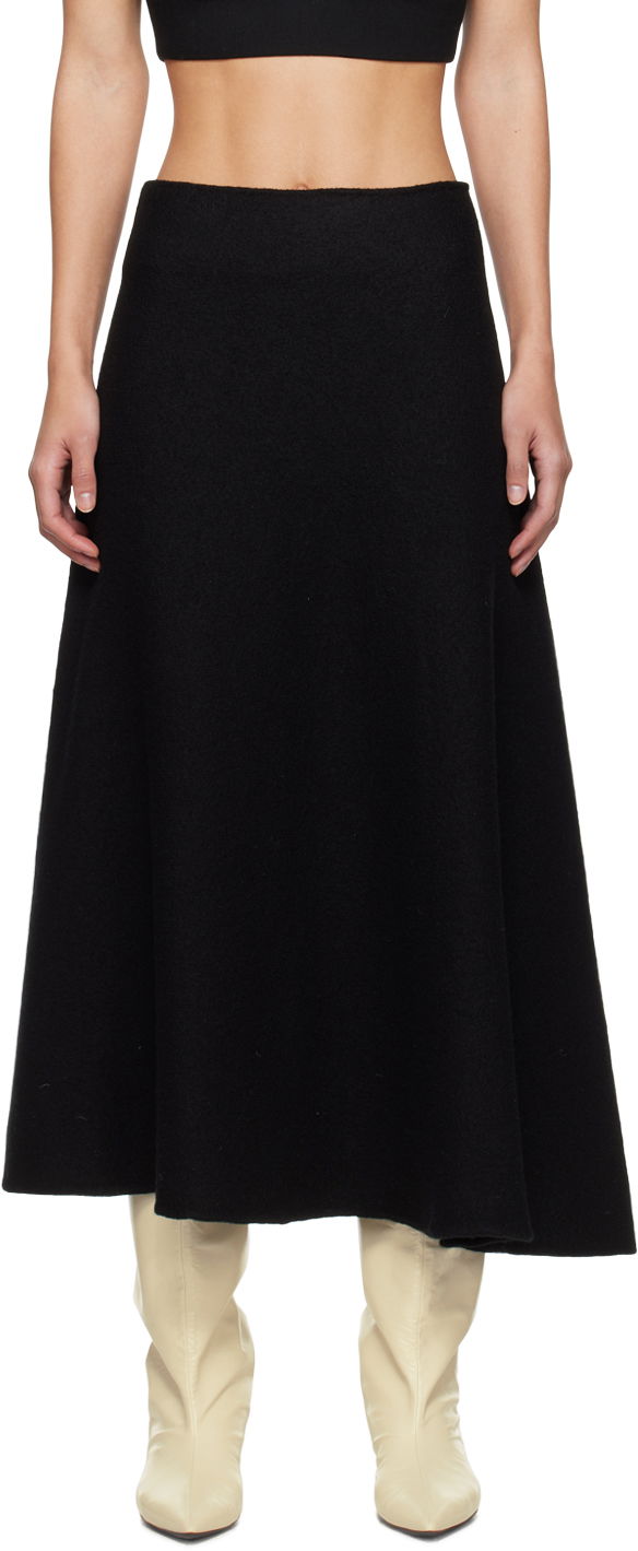 Пола Jil Sander Asymmetric Hem Midi Skirt Черно | J02MA0024_J14506