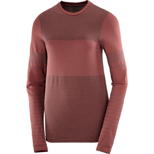 Пуловер Salomon Wool Base Layer Long Sleeve T-Shirt Бургунди | LC2318200, 1
