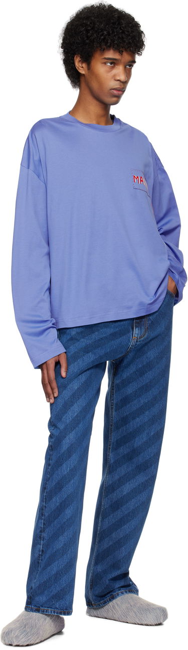 Дънки Marni Marni Wide Leg Diagonal Stripe Jeans Синьо | PUJU0021A0 USCX36, 3