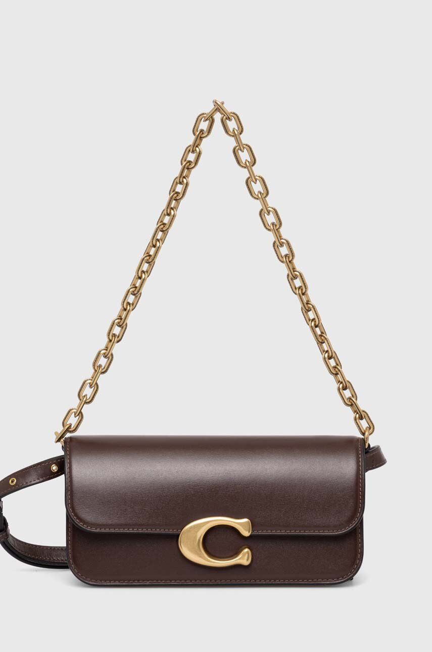 Чанта през рамо Coach Leather Shoulder Bag Черно | CP120, 0
