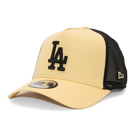 Шапка с козирка New Era 9FORTY A-Frame Trucker MLB League Essential Los Angeles Dodgers Pineapple / Black  One Size Бежово | 60435249, 0