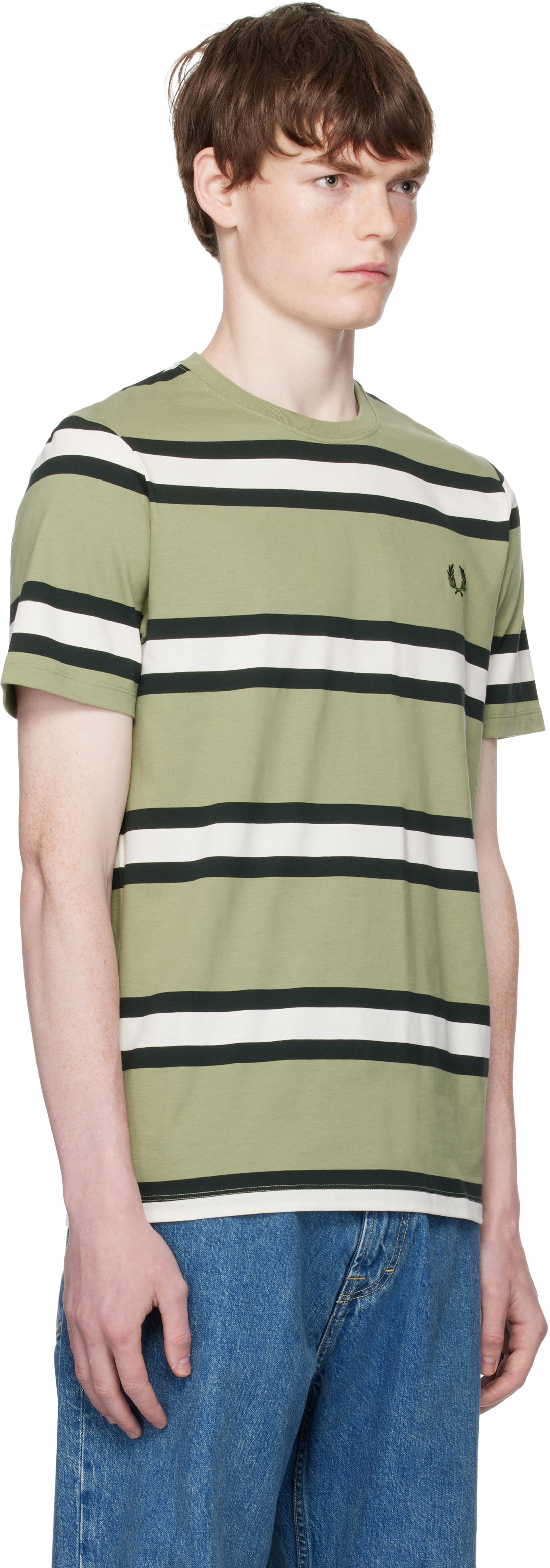 Тениска Fred Perry Fred Perry Bold Stripe T-Shirt Зелено | M9852, 1