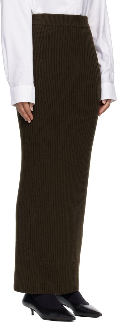 Пола Max Mara Boris Ribbed Knit Maxi Skirt Зелено | 2521306093600, 1
