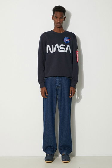 Суитчър Alpha Industries NASA Reflective Crew Sweat Тъмно синьо | 178309-07, 1