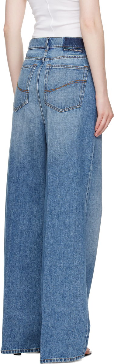 Дънки Stella McCartney Stella McCartney Faded Wide-Leg High-Rise Jeans Синьо | 6D04133SQH27, 2