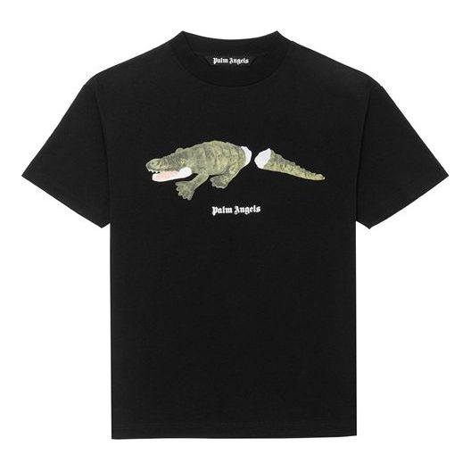 Тениска Palm Angels PALM ANGELS Crocodile Print T-Shirt Черно | PMAA001E20JER0131055