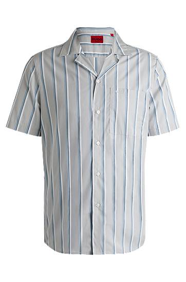 Relaxed Fit Striped Cotton Poplin Shirt