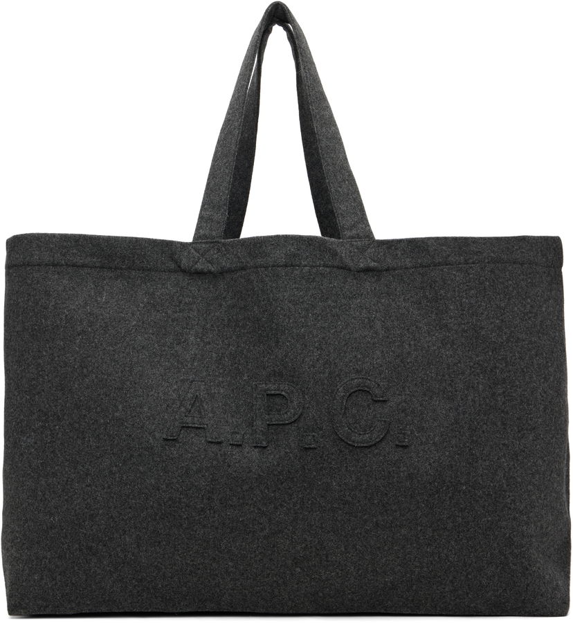 Голяма пазарска чанта A.P.C. Trapèze Shopping Tote Сиво | WVBEK-M67050
