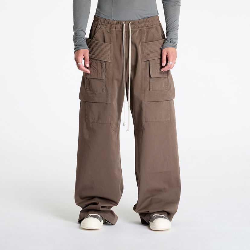 Панталони Rick Owens DRKSHDW Woven Pants Creatch Cargo Wide Drawstring Pants Dust Кафяво | DU02D2394 TW 34