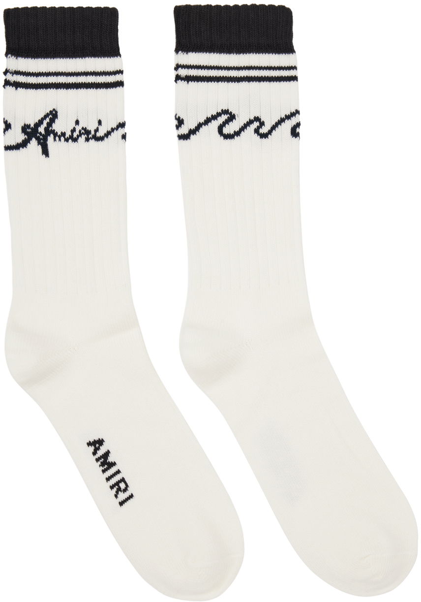 Чорапи AMIRI White & Black '' Wave Socks Бяло | AMACSK1010, 0