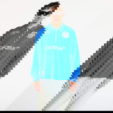 Поло тениска Off-White Lion Nation Soccer L/S Polo Синьо | OMAD00QF25JER0034601, 0