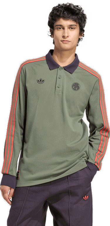 Поло тениска adidas Originals FC Bayern Munich Icon Long Sleeve Polo Shirt Зелено | jn0253, 4
