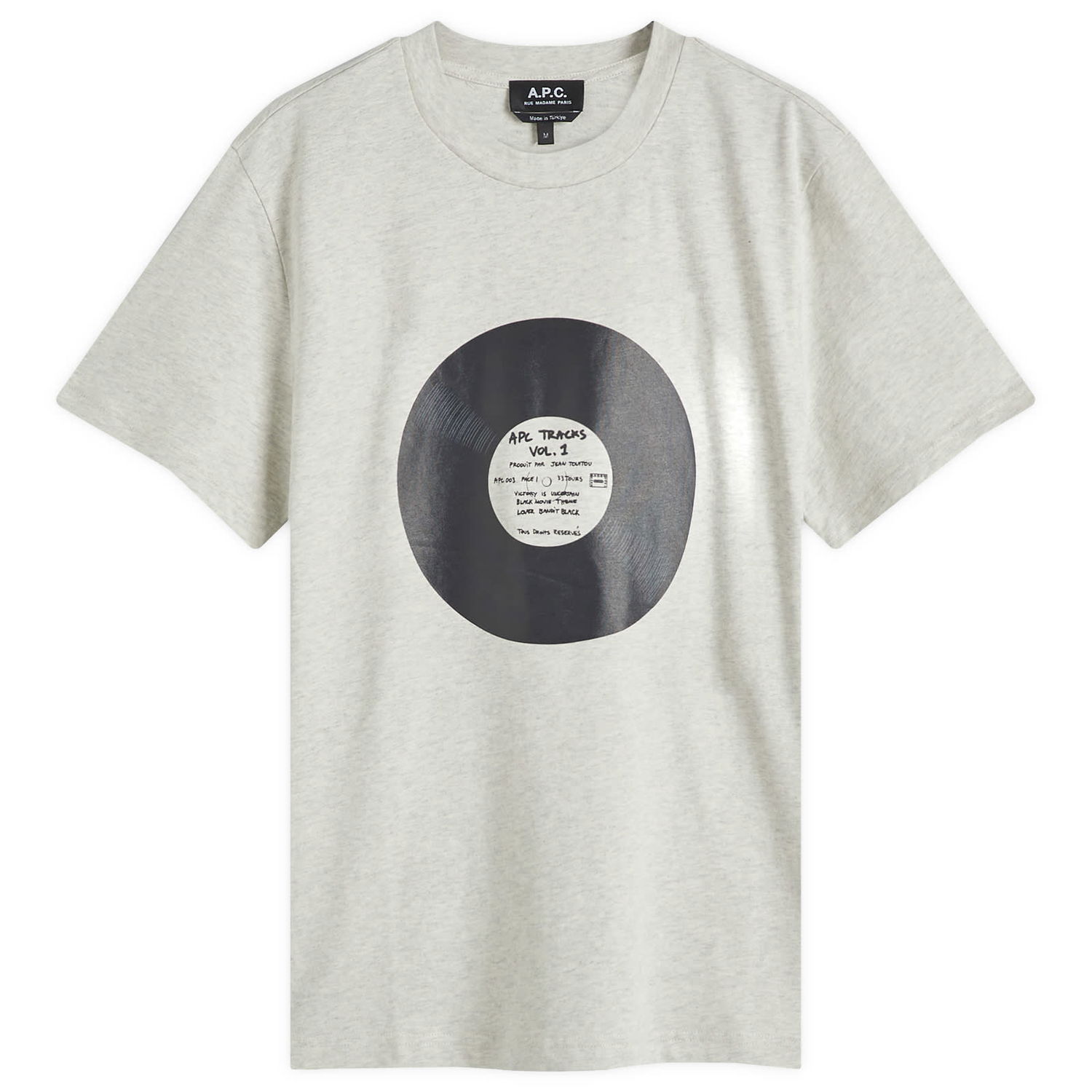 Тениска A.P.C. Graphic T-Shirt with Turntable Print Сиво | COBQX-M26484-PAA, 0