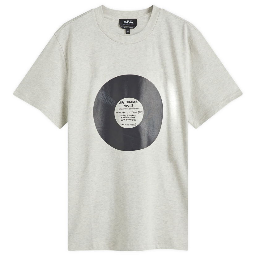 Тениска A.P.C. Graphic T-Shirt with Turntable Print Сиво | COBQX-M26484-PAA