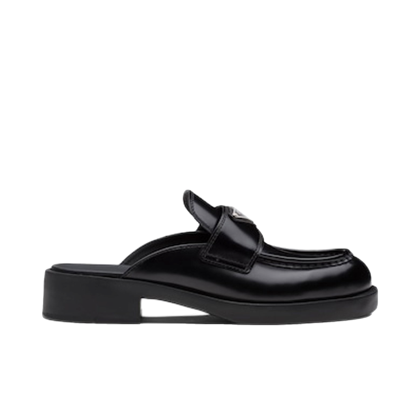 Кецове и обувки Prada 40mm Mule Black Brushed Leather Черно | 1D652M_ULS_F0002_F_040