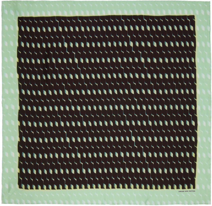 Шал Dries Van Noten Optical Geometric Pattern Scarf Кафяво | 241-021300-8007, 0