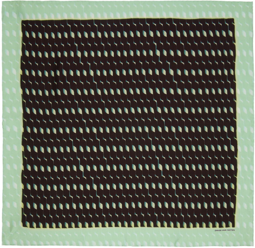 Шал Dries Van Noten Optical Geometric Pattern Scarf Кафяво | 241-021300-8007