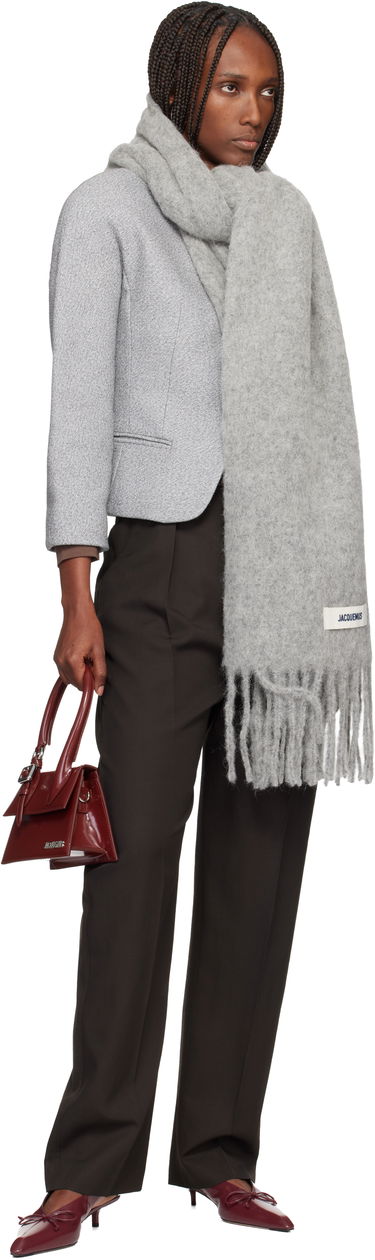 Шал Jacquemus La Casa 'The Carro' Brushed Fringed Scarf Кафяво | 24HACU00572BOT4032, 4