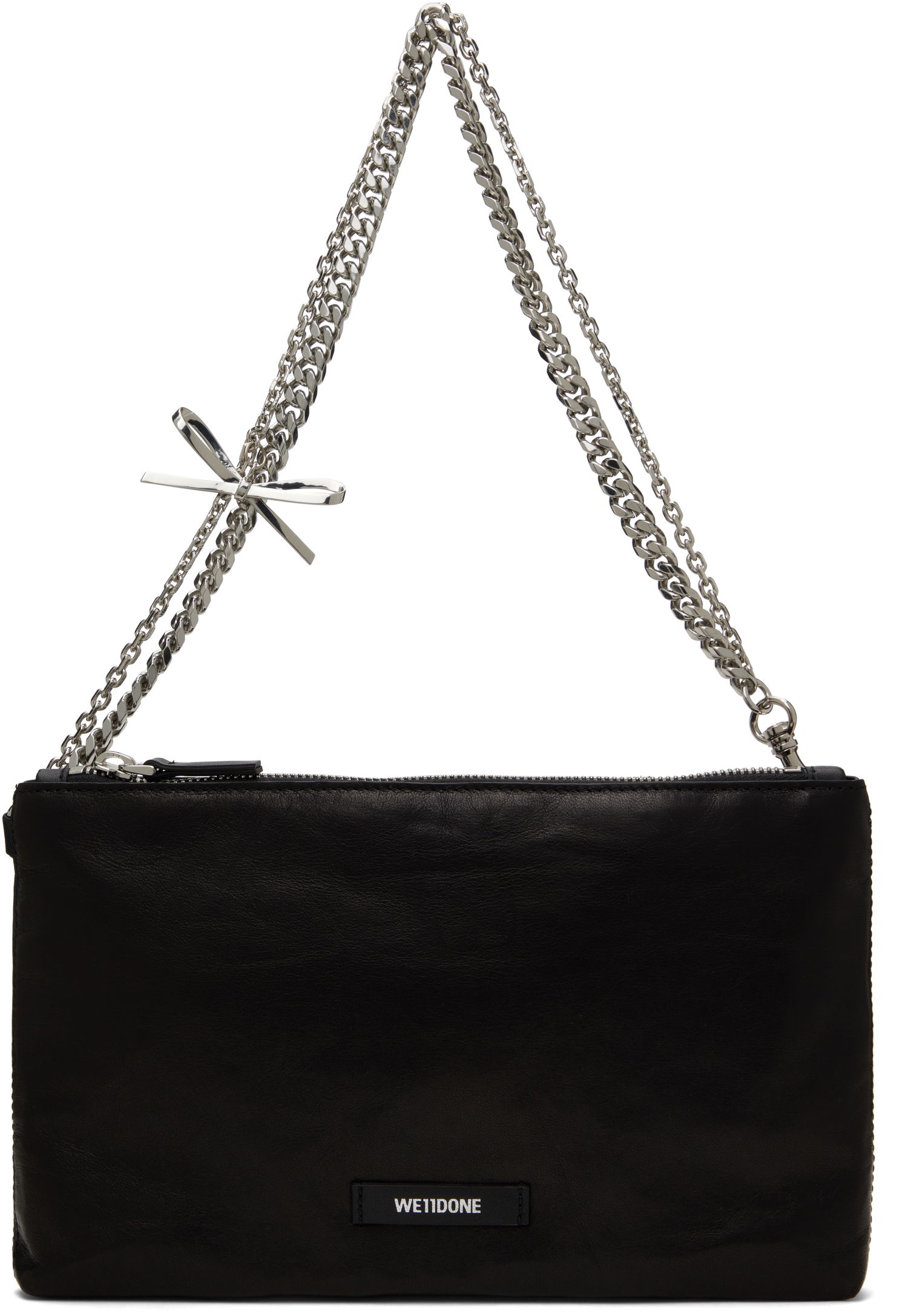 Чанта през рамо We11done We11done Ribbon Chain Shoulder Bag Черно | WD-AB0-25-480-U-BK, 0
