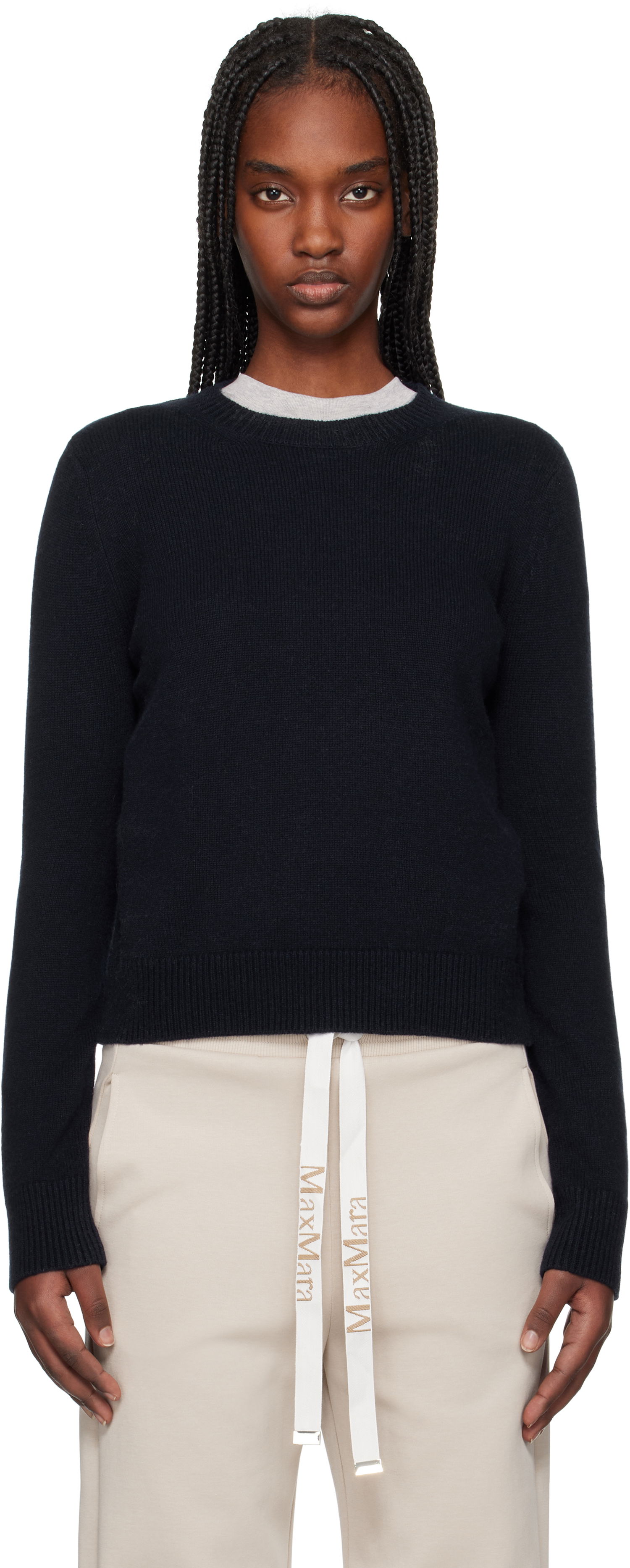 Пуловер Max Mara Max Mara Fedora Knit Sweater Тъмно синьо | 2519361031600, 0
