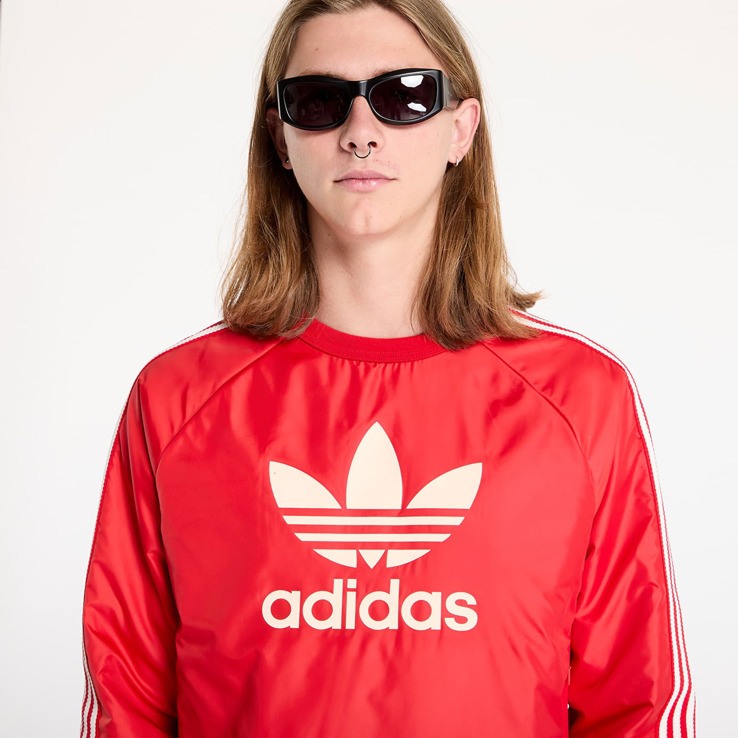 Суитчър adidas Originals Wales Bonner x Nylon Sweatshirt Better Scarlet Червено | JE5994, 1
