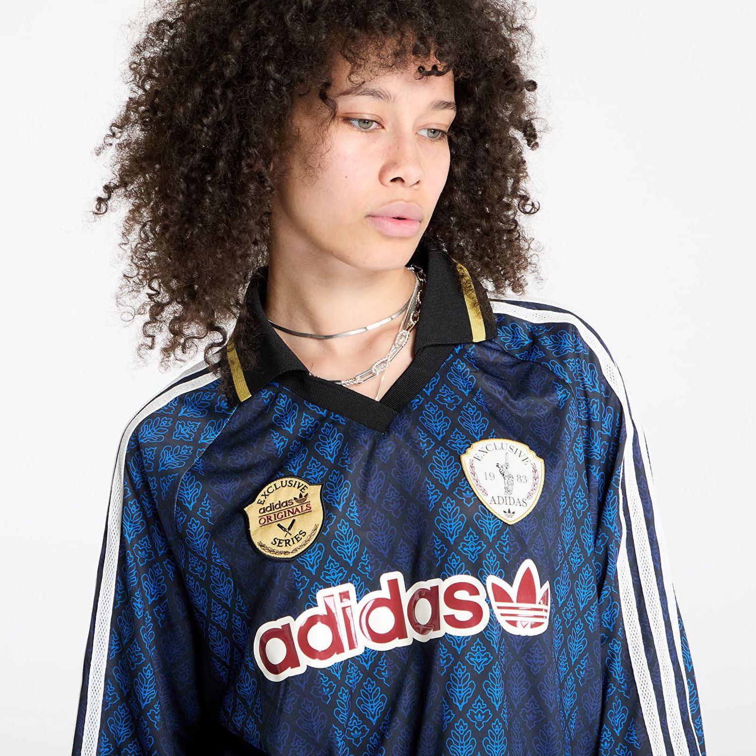 Фланелка adidas Originals Retro Sports Cricket-Inspired Longsleeve Jersey Синьо | KA4383, 1