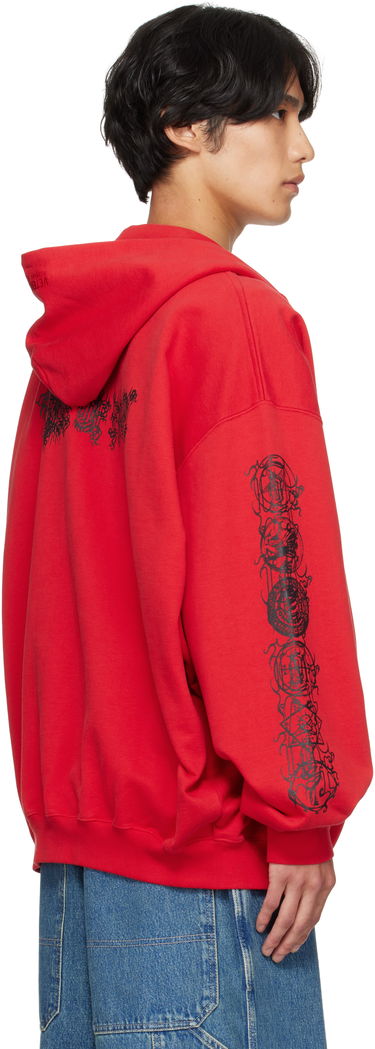 Суитчър VETEMENTS Vetements Cradle of Filth Oversized Zip-Up Hoodie Червено | UCF76ZU300R, 2