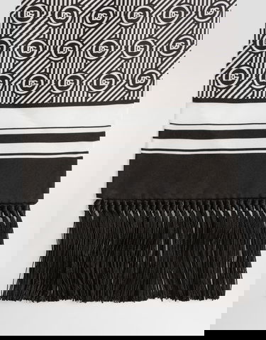 Шал Dolce & Gabbana Dolce & Gabbana Silk Twill Scarf with Micro-design and Logo Черно | GQ214EG0WV0HH8RN, 1