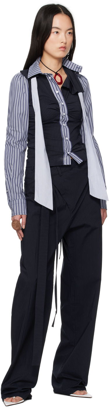 Риза Ottolinger Ottolinger Deconstructed Lavallière Shirt Тъмно синьо | 11140021102, 3
