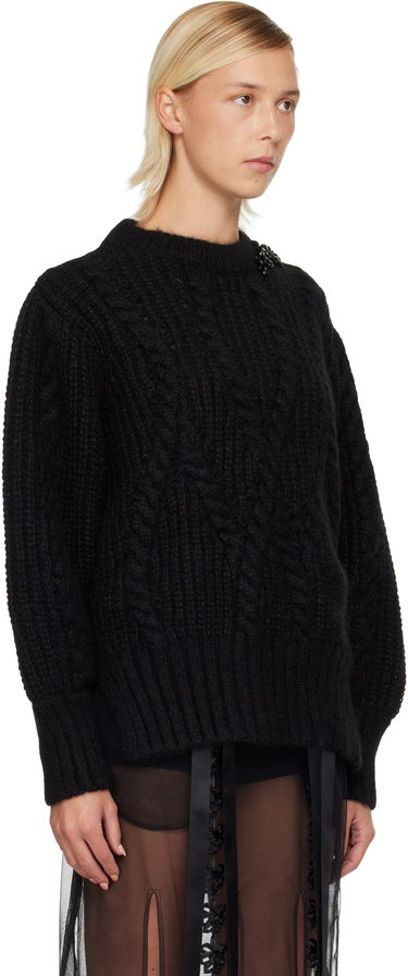 Пуловер Simone Rocha Simone Rocha Embellished Puff Sleeve Chunky Knit Sweater Бежово | MZMK4B 0665, 4