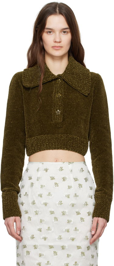 Пуловер Cecilie Bahnsen Cecilie Bahnsen Calla Cropped Knit Sweater Зелено | 4.24KNI51006 CALLA JUMPER, 0