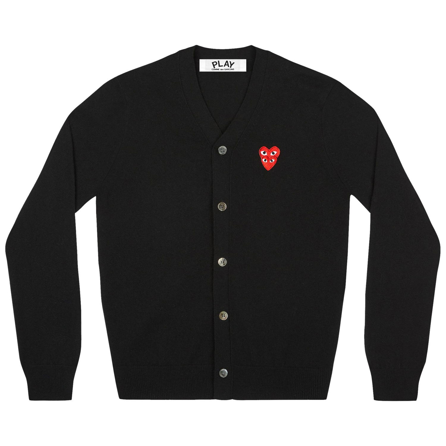 Пуловер Comme des Garçons PLAY Double Heart Cardigan Черно | AZ N076 051 1, 1