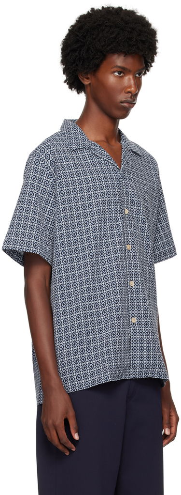 Риза Paul Smith PS Paul Smith Cross-Stitch Short Sleeve Shirt Синьо | M2R-695U-N22162-43, 1