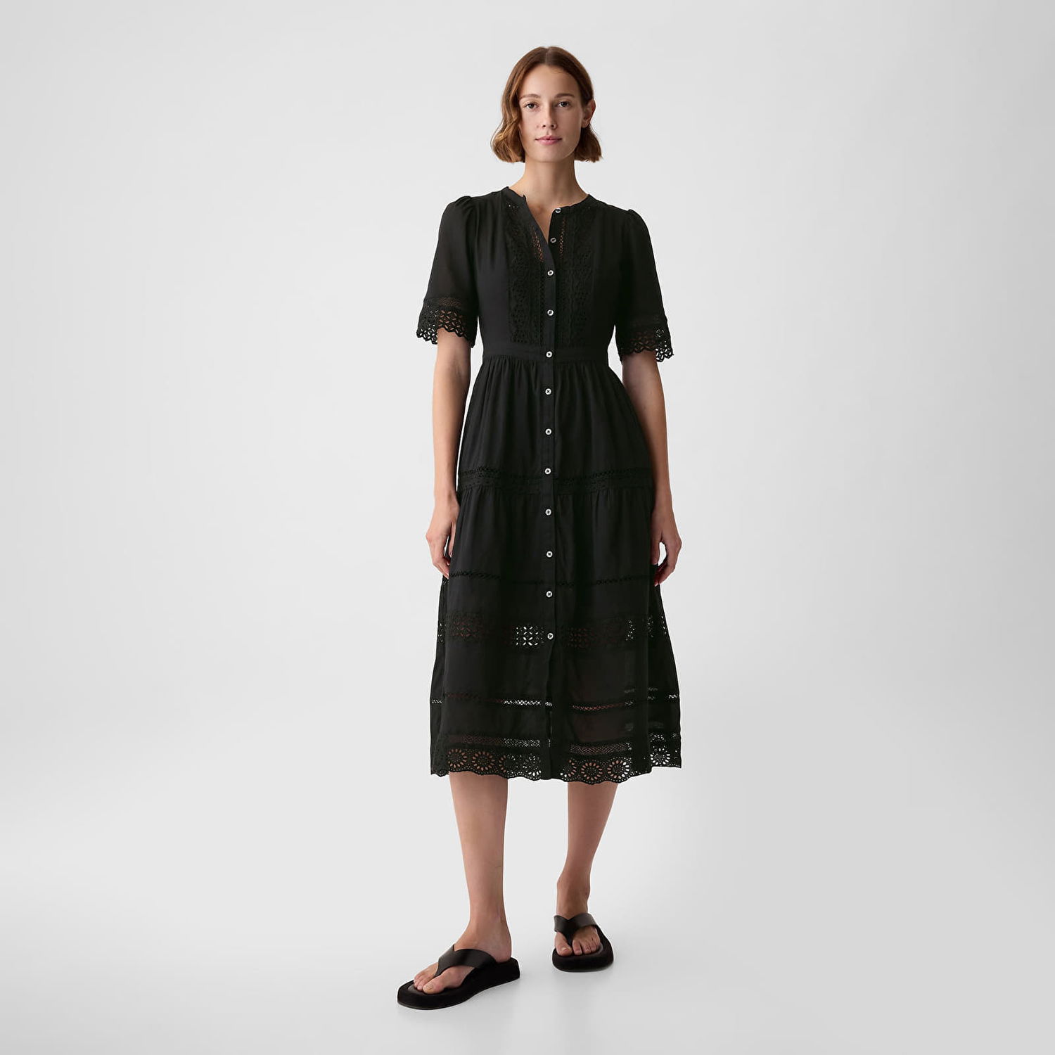 Pокля GAP Dresses Shortsleeve Midi Dress Black Черно | 880287-00, 0