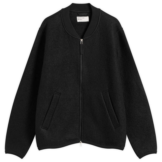 Wool Fleece Zip Bomber Jacket