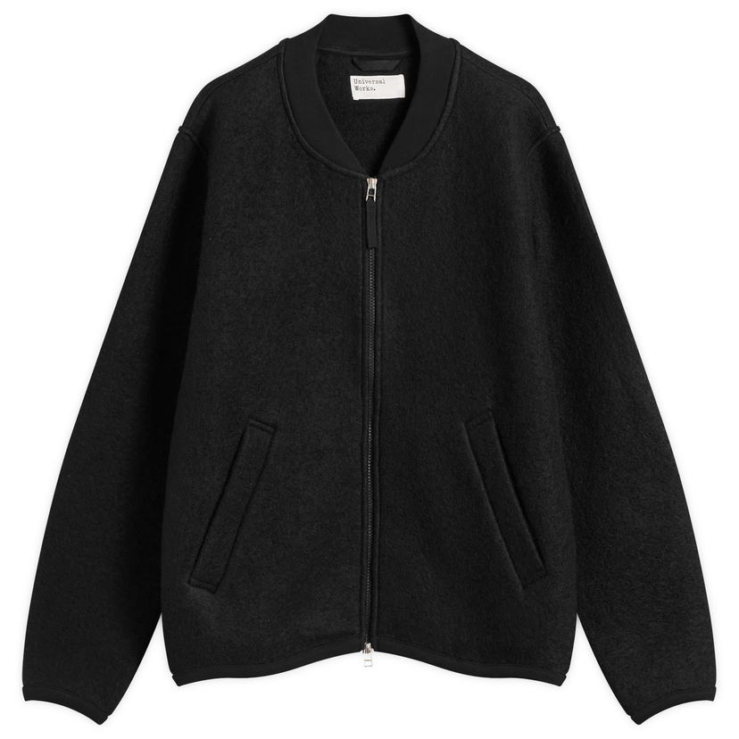 Яке бомбър Universal Works Wool Fleece Zip Bomber Jacket Черно | 00018-BLK