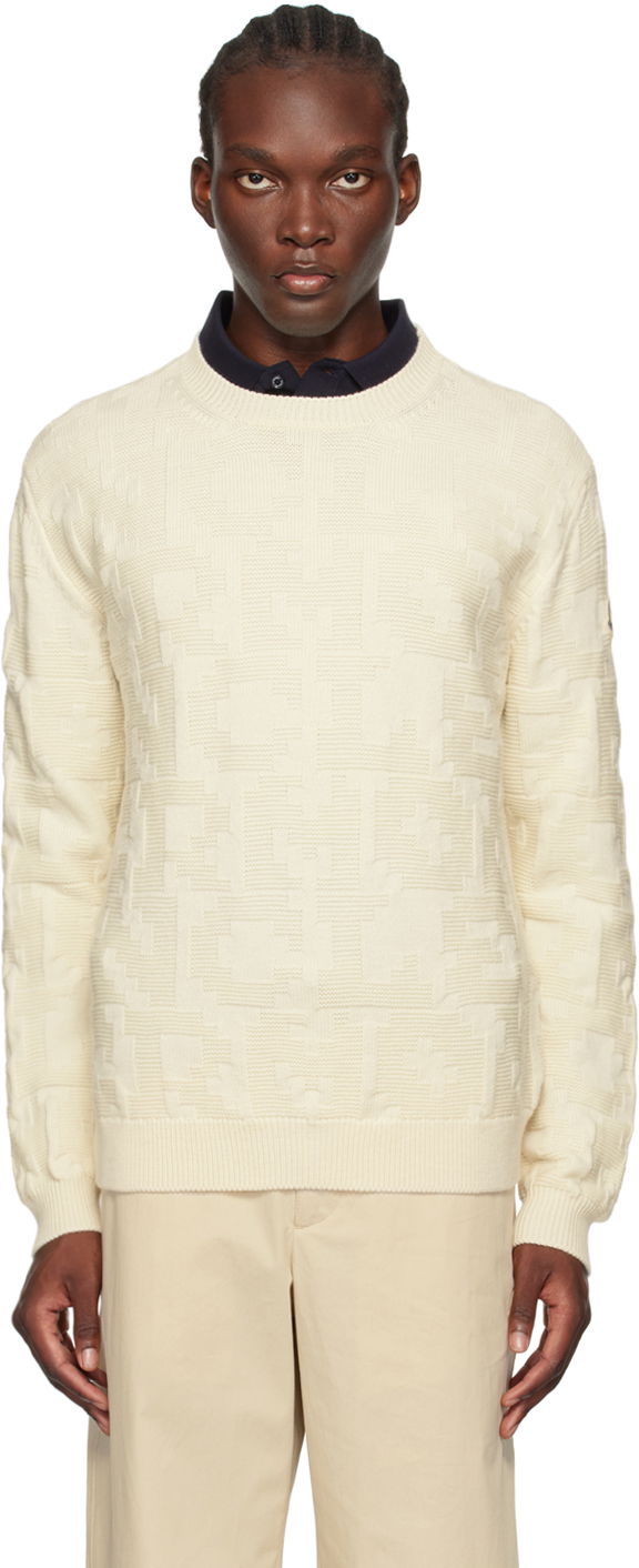 Пуловер Moncler Off-White Wool Sweater Бежово | J20919C00006M1282, 0